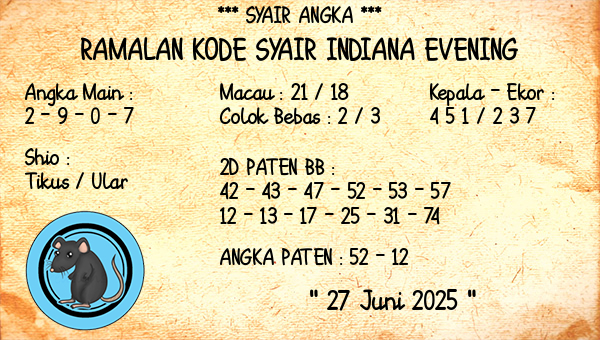 Prediksi Indiana Evening