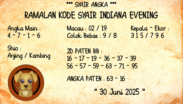 Prediksi Indiana Evening
