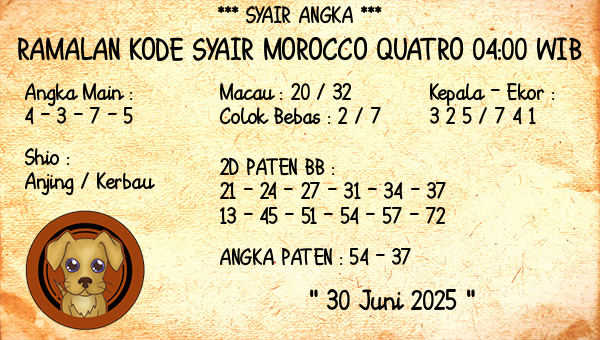 Prediksi Morocco Quatro 04:00 WIB