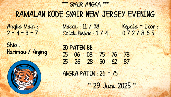 Prediksi New Jersey Evening