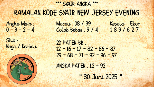 Prediksi New Jersey Evening