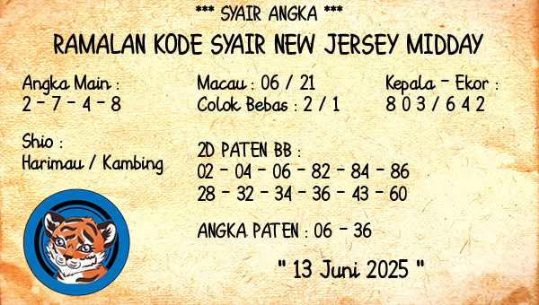 Prediksi New Jersey Midday