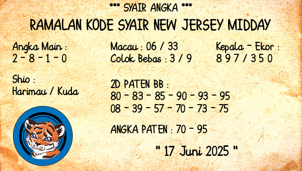 Prediksi New Jersey Midday