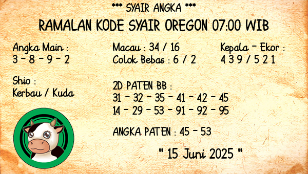 Prediksi Oregon 07:00 WIB