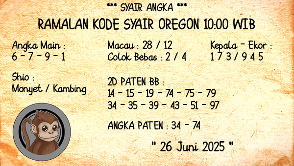 Prediksi Oregon 10:00 WIB