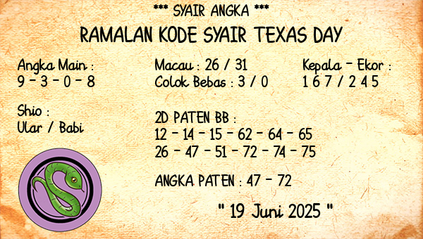 Prediksi Texas Day
