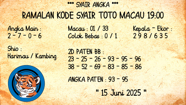 Prediksi Toto Macau 19:00