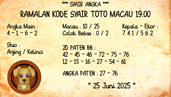 Prediksi Toto Macau 19:00