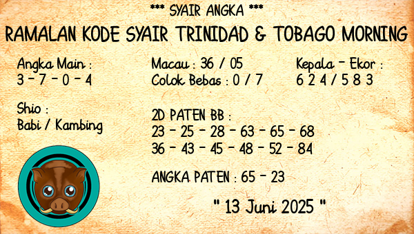 Prediksi Trinidad & Tobago Morning