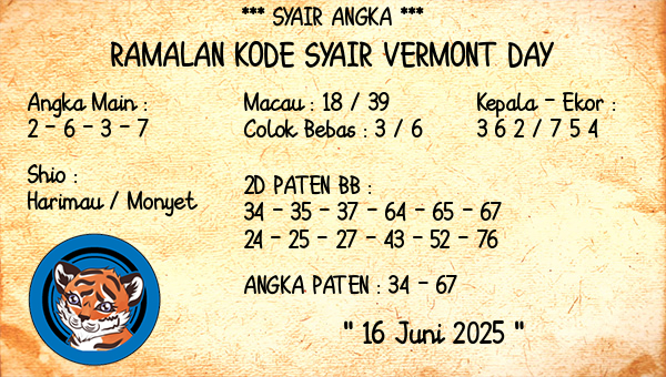 Prediksi Vermont Day