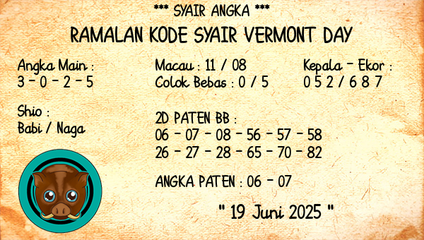 Prediksi Vermont Day