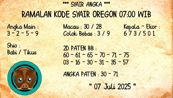 Prediksi Oregon 07:00 WIB
