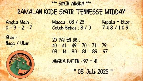 Prediksi Tennesse Midday